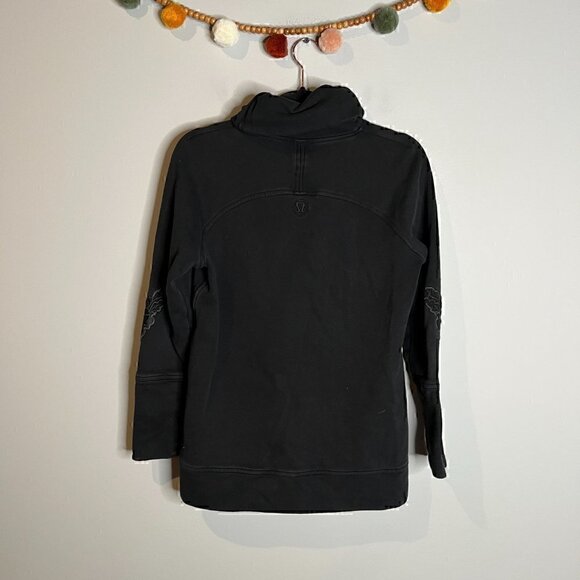 Lululemon Black Floral Embroidered To You Long Sweatshirt - Picture 4 of 5
